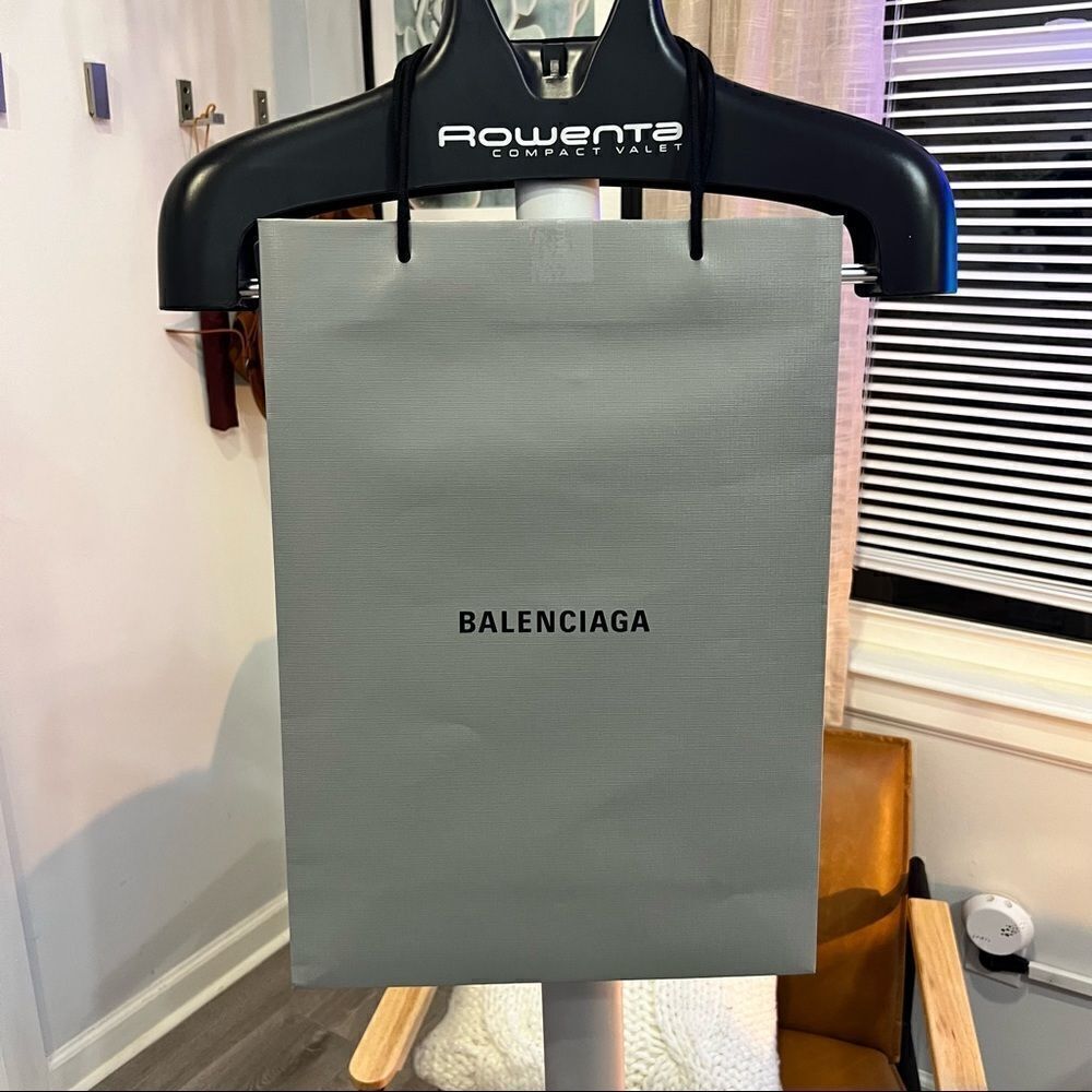 Balenciaga Store Bag Medium Size 18 x 12.5 Silver / Gray and Black